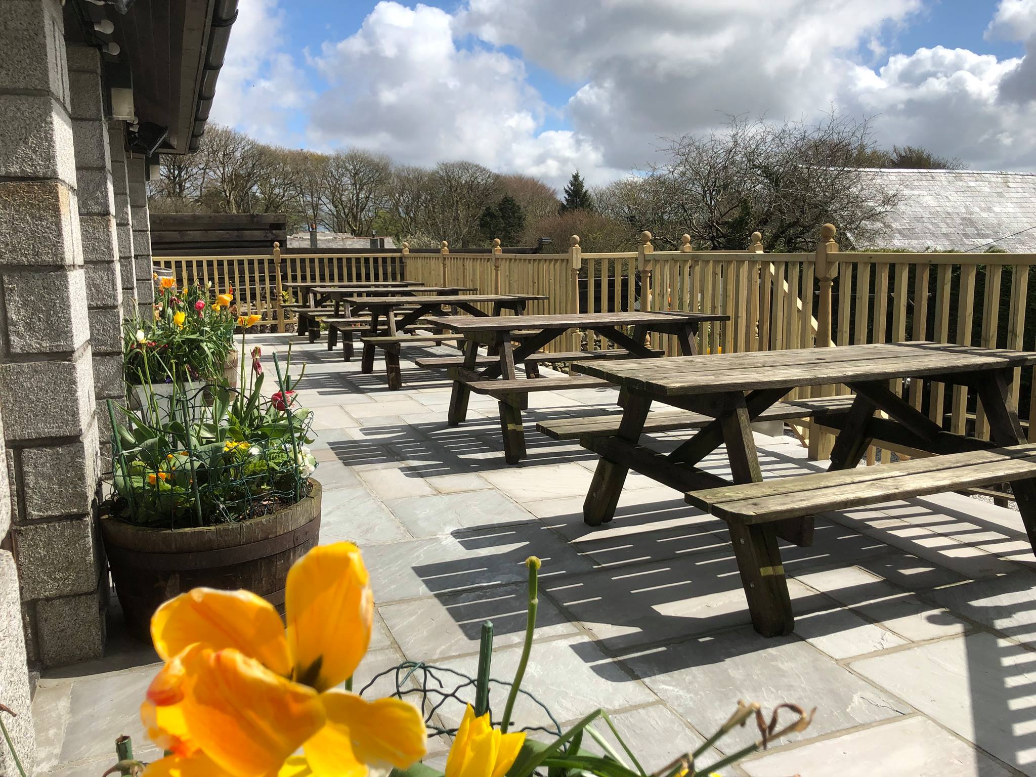 Outdoor seating area at The Old Inn & Restaurant