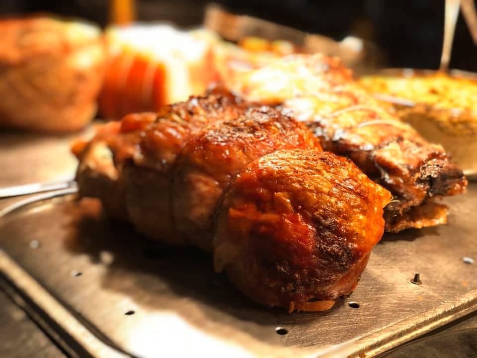 Sunday carvery meats being carved at The Old Inn